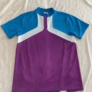 J.Lindeberg Colorful mock Shirt - Blue, Purple, and White